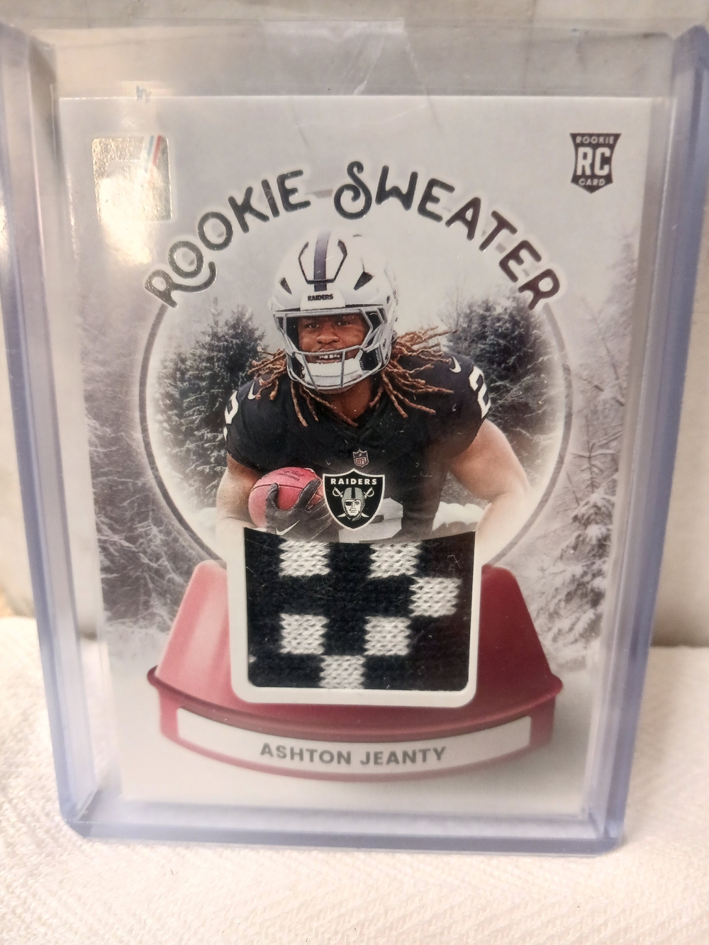 2025 Ashton Jeanty Rookie Sweater Patch Card - Raiders